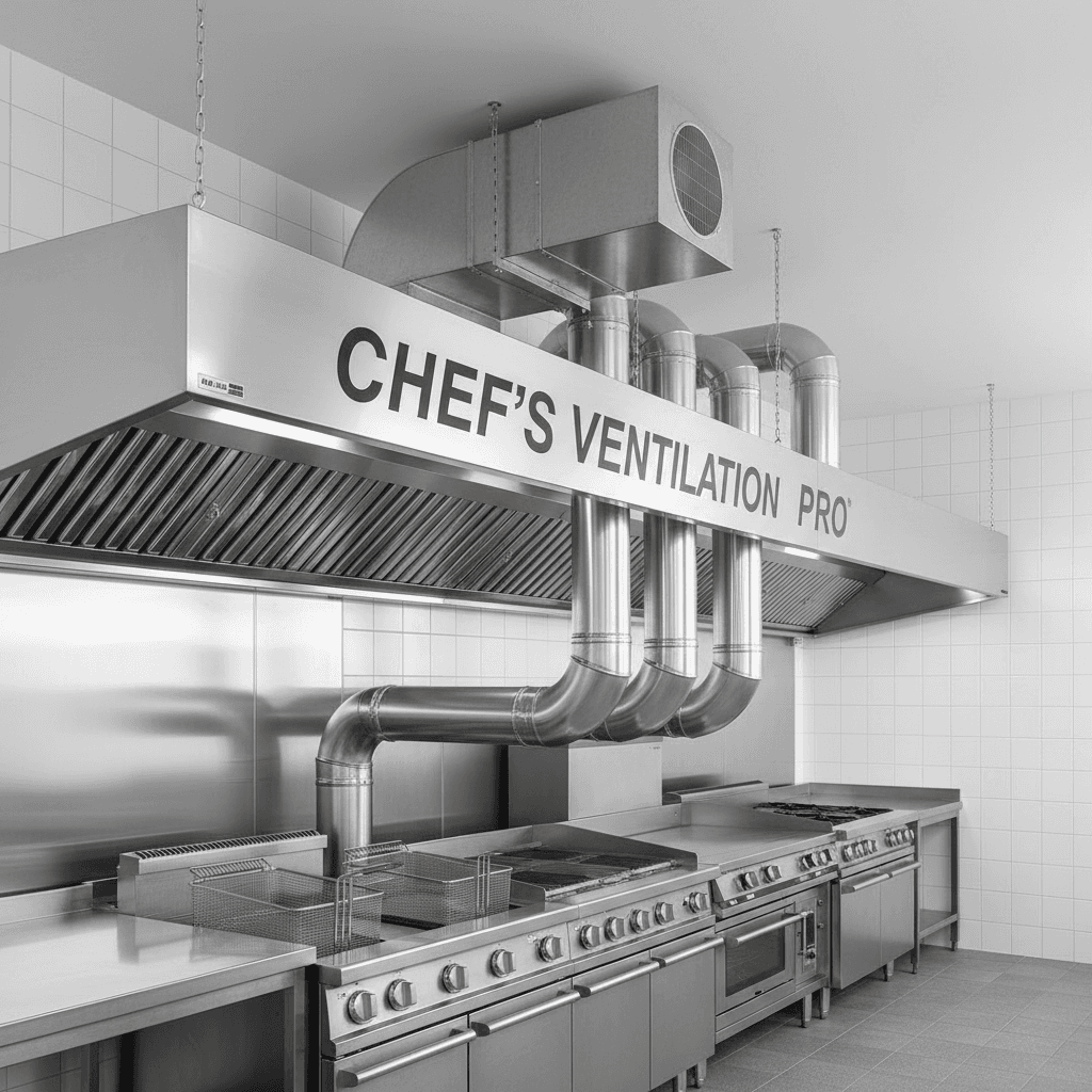 Commercial kitchen hood and exhaust system