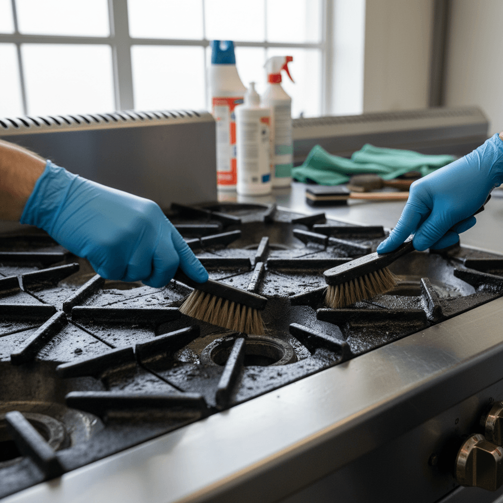Commercial kitchen hood inspection and compliance documentation process